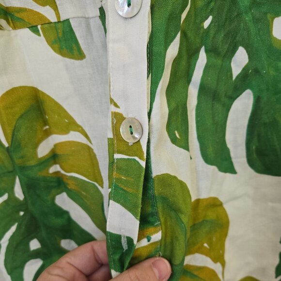 Farm Rio Monstera Leaf Collared Romper - Picture 6 of 6